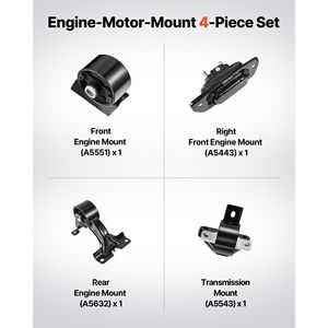 Kit di sostituzione supporti motore e trasmissione compatibile con Dodge Journey 3.6L FWD 2011-2019, set di 4 supporti motore - Product Image 2
