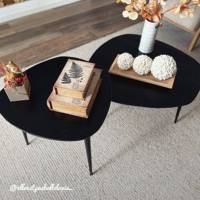 Table basse gigogne Vandana Aston Novara en bois de manguier noir
