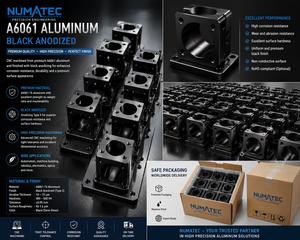 Componentes de Fresado/Torneado CNC Anodizados en NEGRO, Aleaciones de Acero para Mecanizado, Certificación ISO9001, Entrega en 20 Días - NUMATEC Vietnam - Product Image 2