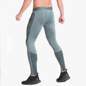 Leggings de Compresión Largos para Hombre, Color Gris, Cintura Elástica, Spandex, Nailon, Diseño Sólido, Ropa Deportiva - Product Image 3