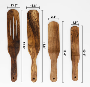 Espátula de Madera Maciza Personalizada con Cabeza Larga, Resistente al Calor y Segura para Alimentos, Ideal para Cocinar y Hornear - Product Image 1