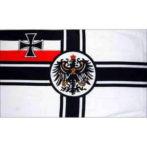 Bandera de tela personalizada, hecha a mano, bordada por ambos lados, cuadrada, estilo imperial alemán. - Product Image 1