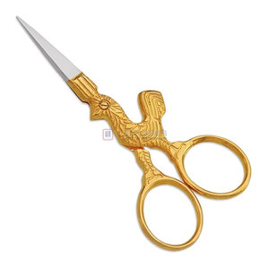 Ciseaux Golden Phoenix, ciseaux à pointe fine en acier inoxydable robuste, manche long, pour ongles épais, coupe de précision, ciseaux fantaisie - Product Image 1