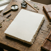 Papel A3 de 150 GSM hecho a mano con borde desflecado de algodón para acuarela, caligrafía, sin ácido, ecológico, proveedores OEM