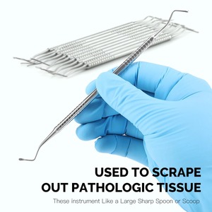BAFA SURGICAL INSTRUMENTS Curette endodontique double extrémité manuelle ergonomique en acier inoxydable pour cavités dentaires - Product Image 3