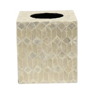 Handmade Wooden Tissue Box with Mother of Pearl Inlay for Home Decor - Product Image 4