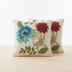 Funda de Cojín Decorativa Cuadrada de Poliéster con Bordado a Mano y Diseño Estampado para Decoración de Sofá - Product Image 6