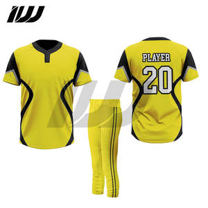 Uniformes de softball respirants sur mesure en gros, maillots à manches courtes à deux boutons, ensembles de softball - Product Image 4