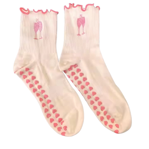 Wholesale <b>Hot</b> Sale High Quality Custom Cute Design Cotton Non Slip with Grips Pilates Yoga <b>Socks</b> for Girls - Product Image 5