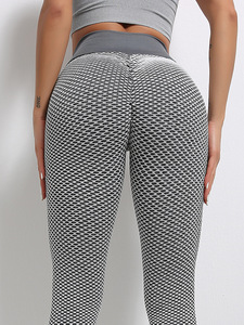 Leggings taille haute pleine longueur à imprimé géométrique en maille, extensibles dans les quatre sens, en Spandex et Polyester, pour le yoga - Product Image 6
