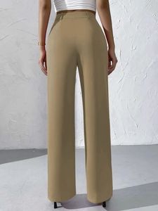 Pantalones Casuales Elegantes de Alta Calidad para Mujer, Pantalones Anchos de Pierna Recta de Color Sólido, Nueva Moda - Product Image 1