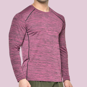 <b>Men's</b> Long Sleeve Knitted O-Neck <b>T</b>-<b>Shirt</b> Solid Color Regular Fit Quick Dry Sporty Style <b>Pink</b> <b>men</b> premium <b>t</b> <b>shirt</b> <b>men</b> - Product Image 1