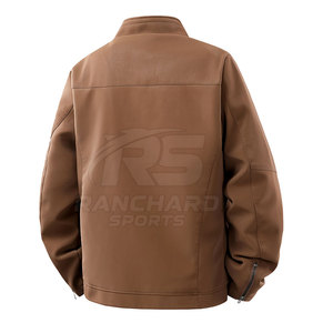 Blouson Bomber en Cuir pour Homme Style Urbain - Vêtement d'extérieur Chaud pour l'Hiver, Durable, Séchage Rapide et Respirant, Logo Frontal - Product Image 2