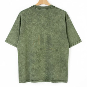 Camiseta Clásica con Lavado Ácido para Hombre, 100% Algodón, Secado Rápido, Transpirable, Manga Corta, Informal, Esencial para el Verano, Uso Diario - Product Image 2