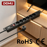 PDU 1U pour montage en rack, 6 prises de type E français, 16 ampères, 250 volts, double pôle, protection contre les surcharges, certifié CE