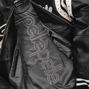 OEM Fashion Design Varsity Men's Winter Jacket New Arrival Heavy Embroidery Rhinestone Waterproof Windproof Vintage Decoration - Product Image 3