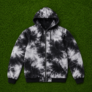 Sweat à capuche zippé unisexe surdimensionné tie-dye streetwear personnalisé en gros, en molleton épais délavé noir et gris pour hommes et femmes - Product Image 2
