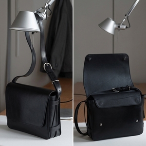 Bolso Bandolera Minimalista de Cuero Genuino, Resistente, Color Sólido, Unisex, Cierre Magnético, Impermeable - Product Image 4