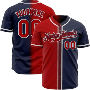 Maillot de baseball personnalisé avec corps uni et rayures simples sur les manches pour vêtements d'équipe et commandes OEM - Product Image 1