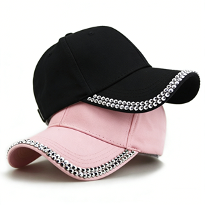 Casquette de baseball à visière ornée de strass, 6 panneaux, style bec de canard, unisexe, décontractée, pour l'extérieur, toutes saisons - Product Image 6