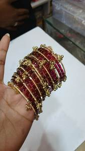 Highest Selling Viral Trendy Multicolor Kashmiri Jhumki <b>Bangles</b> <b>Set</b> Bridal Wedding Party Wear Premium Wholesale Price Copper - Product Image 3