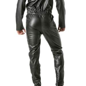 Pantalones de cuero sin espalda para hombre, negros, estilo fetiche, para discoteca, sexys, con espalda abierta, para fiesta, ajustados, formales, impermeables - Product Image 6