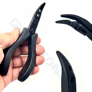 2 Hole Curve mouth Hair <b>Extension</b> Closer Plier – 4mm & 5mm Micro <b>Bead</b> / Nano Ring Closing Tool (5.5 Inch Professional Salon Use) - Product Image 5
