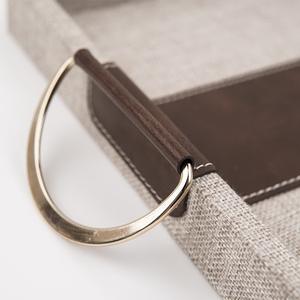 Bandeja de Servir de Madera Hecha a Mano de Lujo, Bandeja Rústica de Madera para Desayuno, Té y Café con Correa de Cuero - Product Image 3