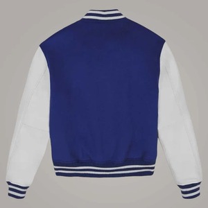 Avirex Blue Icon Wool and <b>Sheepskin</b> Leather USA Varsity Bomber <b>Jacket</b> for Men - Product Image 2