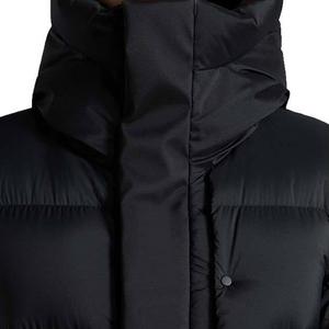 Veste matelassée noire personnalisée pour homme, manteau d'hiver chaud et épais à capuche, vente en gros directe usine - Product Image 5