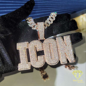 Wholesale Premium <b>Gold</b> Tone 302 Pendant With Lab Grown Diamond Details For <b>Number</b> Jewelry Collections - Product Image 2