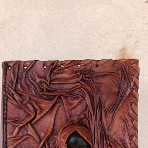 Handmade Pure Leather Writing Journal With Handcrafted <b>Work</b> Leather Notebook Wholesale Bulk Supplier Manufacturer Exporter India - Product Image 5