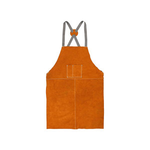 Delantal Clásico de Cuero Naranja con Tirantes Cruzados y Bolsillo Frontal para Cocinar - Product Image 1