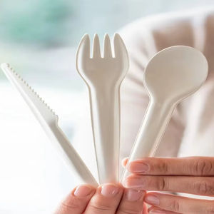 Cuillère en papier biodégradable et recyclable de qualité supérieure, 155 mm, blanche, résistante à la chaleur, pour soupes chaudes, café et événements festifs - Product Image 1