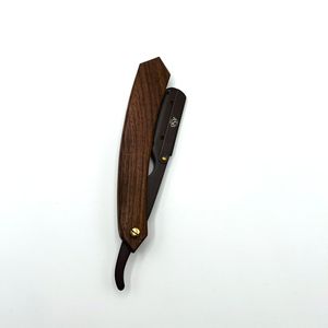 Dark Brown Natural Wooden Handle Professional Barber <b>Razor</b> Hair Instrument Sharp <b>Blade</b> Perfect Grip - Product Image 3