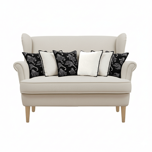 Juego de 6 Fundas de Almohada Modernas, 3x 45cm con Diseño de Pantera Negra y 3x 45cm Minimalistas en Crema con Ribete Negro, para Cojines de Asiento y Almohadas - Product Image 3