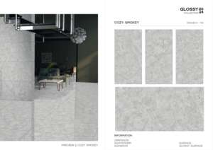 Elegante Loseta de Porcelana Pulida Brillante de Gran Formato 600x1200 para Paredes y Pisos, Uso en Diseño Interior y Exterior - Product Image 2