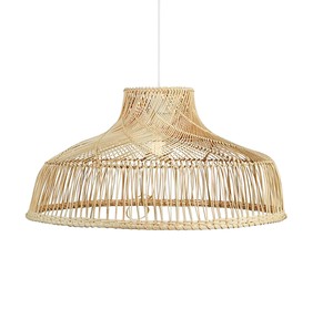Vintage Onion Rattan Lampshade Tight Weave <b>Wicker</b> Basket Pendant <b>Light</b> Shade Coastal Hanging <b>Ceiling</b> Lamp Cover for Resort - Product Image 3