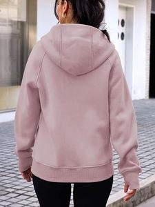 Women's Hooded Full Zip Sweatshirt Regular Fit Solid Color Cotton Bamboo Fiber Knitted Autumn Wear - Product Image 4