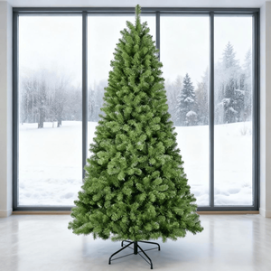 Albero di Natale Artificiale in PVC Floccato di Alta Qualità, 2,1 m, Materiale PET, Funzionamento a Batteria, Personalizzabile, Pieghevole, per Uso Esterno - Product Image 1