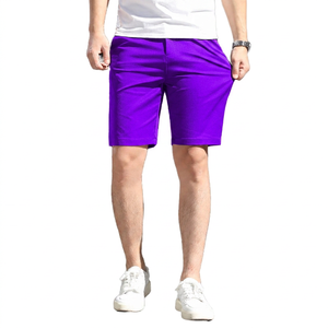 Shorts Bermuda pour homme, couleur unie, taille mi-haute, décontractés, séchage rapide, taille élastique, en polyester, pour l'été - Product Image 3