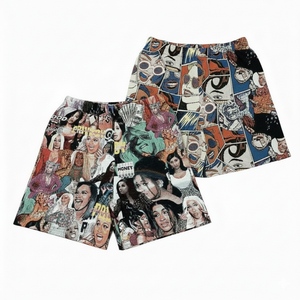Fabricant de vêtements, short homme en molleton 100% coton, streetwear, effet délavé, logo appliqué personnalisé, style usé. - Product Image 2
