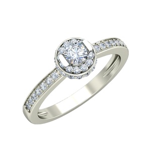 แหวนหมั้นเพชรสีขาว18K สำหรับผู้หญิงแหวนหมั้นออกแบบลายดอกไม้ตามสั่ง - Product Image 1