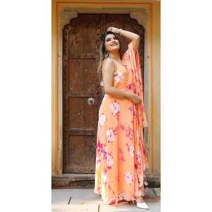 Conjunto de Traje de Gasa con Estampado Tie-Dye Color Rosa Melocotón - Talla XS - Product Image 3