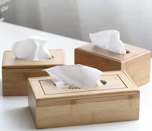 Boîte à mouchoirs en bois de bambou de marque personnalisée pour restaurant et hôtel Porte-mouchoirs en bambou personnalisable - Product Image 3