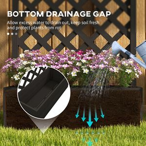 Jardinière et potager surélevé noirs pour plantes grimpantes d'extérieur avec treillis - Product Image 6
