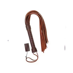 Strips And Handle Loop leather whip Leather whip with handle loop Leather whip for horse riding Whip with <b>red</b> and black strips - Product Image 2