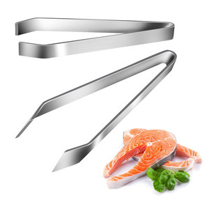 Pinzas de chef de acero inoxidable diseñadas para colocar alimentos con precisión, manejo cómodo, puntas finas y acabado de calidad. - Product Image 1