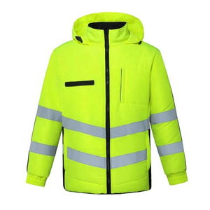 New arrived 2026 Hi Vis Reflective Safety Jacket for mens customised logo with contrast reflective <b>strips</b> safety jacket for Men - Product Image 2