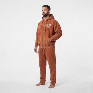 Two Piece <b>Acid</b> <b>Wash</b> Men's Full Zip Hoodie and Sweatpants Set Oversized Drop Shoulder Kangaroo Pocket Casual Tracksuit - Product Image 2